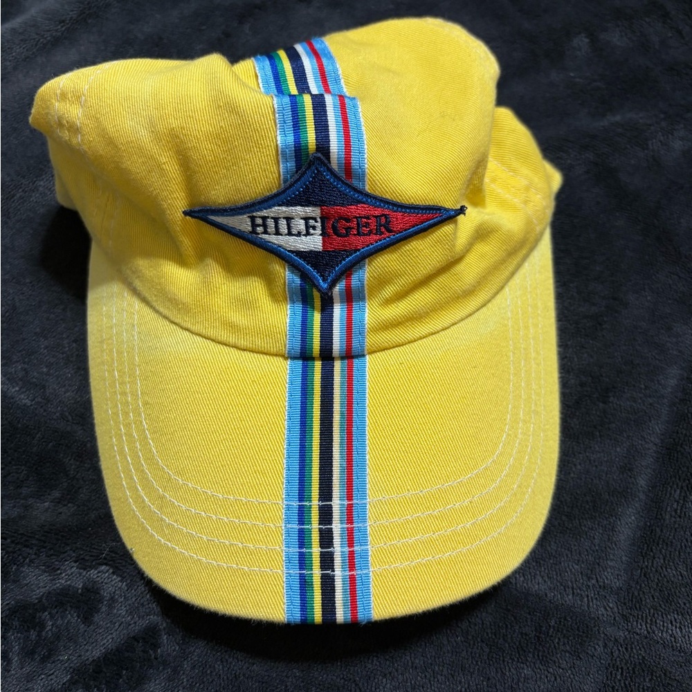 Tommy Hilfiger Yellow Cap with Blue and Red Stripe